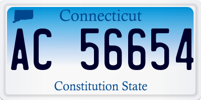 CT license plate AC56654