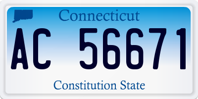 CT license plate AC56671