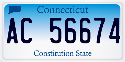 CT license plate AC56674