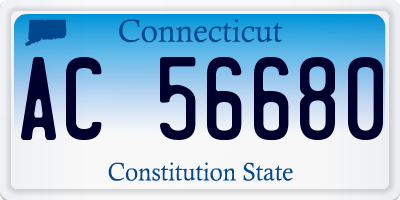 CT license plate AC56680