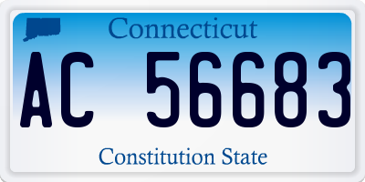 CT license plate AC56683