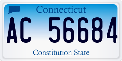 CT license plate AC56684