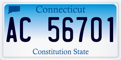 CT license plate AC56701