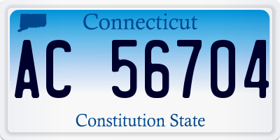 CT license plate AC56704