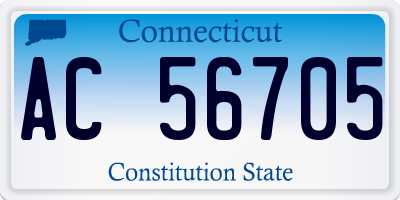 CT license plate AC56705