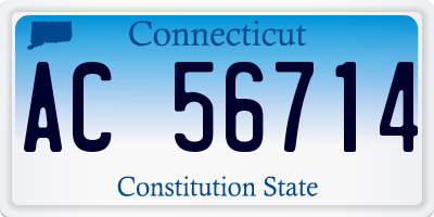 CT license plate AC56714