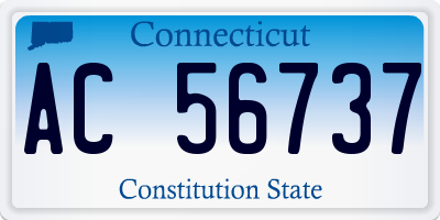 CT license plate AC56737