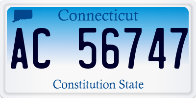 CT license plate AC56747