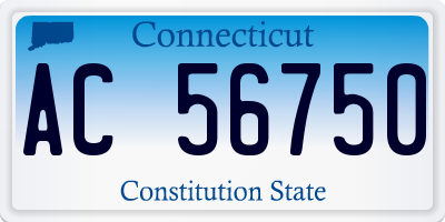 CT license plate AC56750