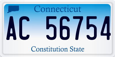 CT license plate AC56754