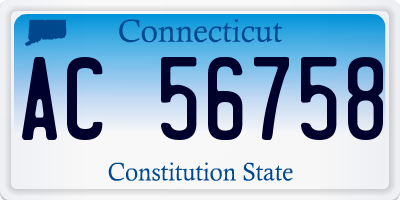 CT license plate AC56758