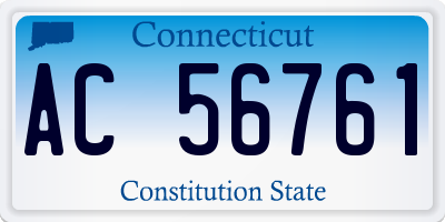 CT license plate AC56761