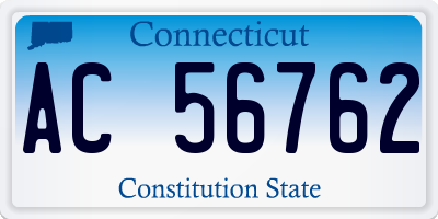 CT license plate AC56762