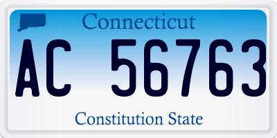 CT license plate AC56763