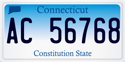 CT license plate AC56768