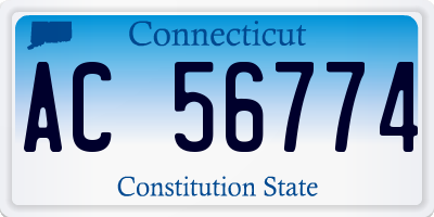 CT license plate AC56774