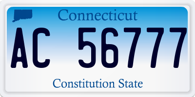 CT license plate AC56777