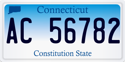 CT license plate AC56782