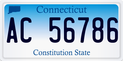 CT license plate AC56786