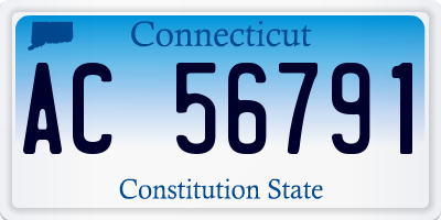 CT license plate AC56791