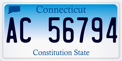 CT license plate AC56794