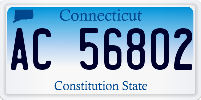 CT license plate AC56802