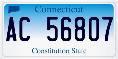 CT license plate AC56807