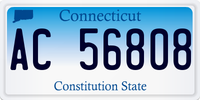 CT license plate AC56808