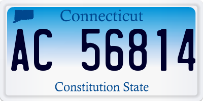 CT license plate AC56814