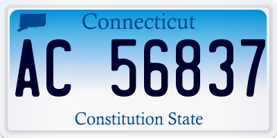 CT license plate AC56837