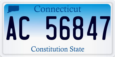 CT license plate AC56847