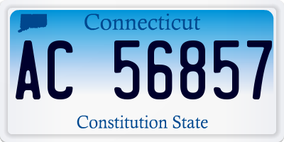 CT license plate AC56857
