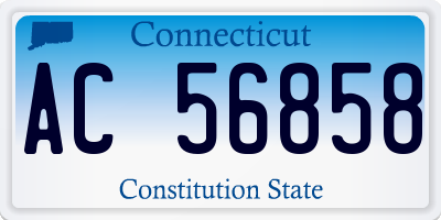CT license plate AC56858