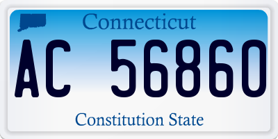 CT license plate AC56860