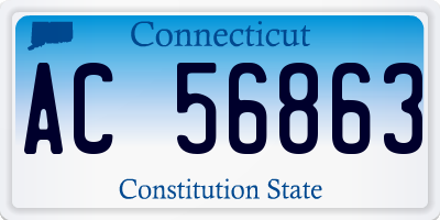 CT license plate AC56863