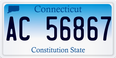 CT license plate AC56867