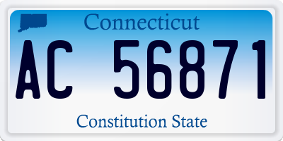 CT license plate AC56871