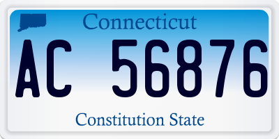 CT license plate AC56876