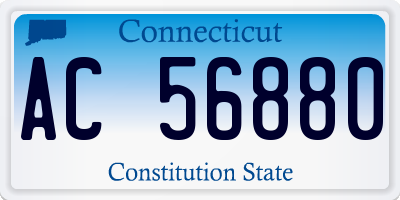 CT license plate AC56880