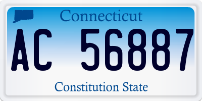 CT license plate AC56887