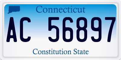 CT license plate AC56897