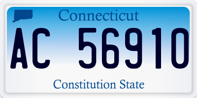 CT license plate AC56910