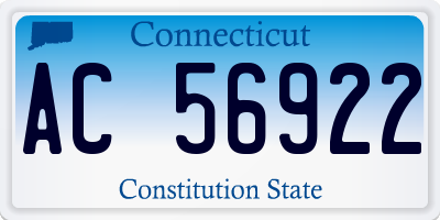 CT license plate AC56922