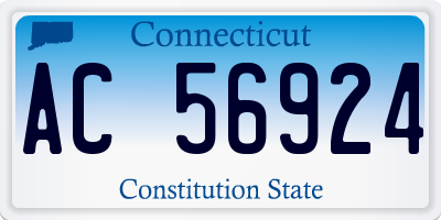 CT license plate AC56924