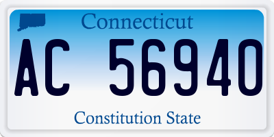 CT license plate AC56940