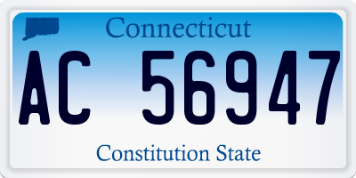 CT license plate AC56947