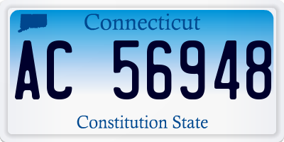 CT license plate AC56948