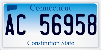 CT license plate AC56958