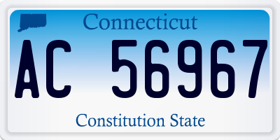 CT license plate AC56967