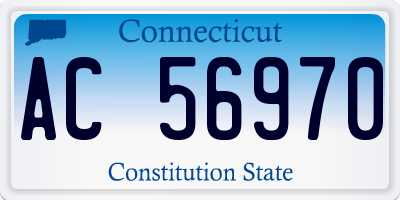 CT license plate AC56970